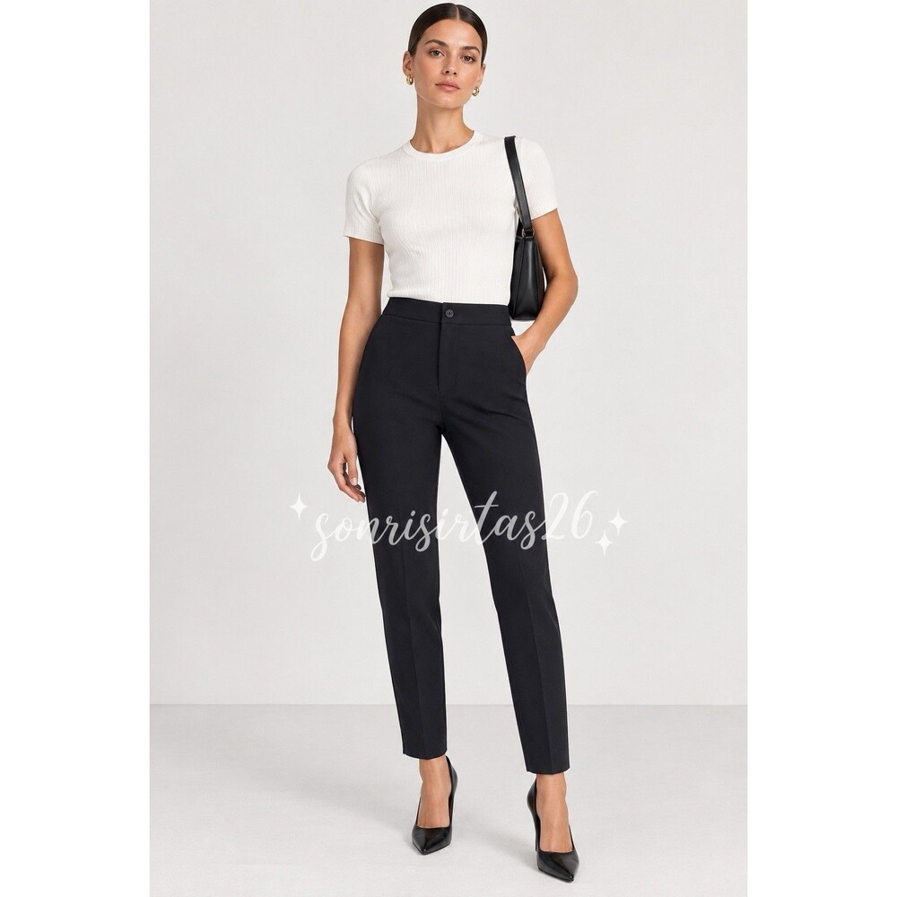Issey Miyake Pants Size L Black High Rise Ankle Zip Trousers Minimalist Japanese